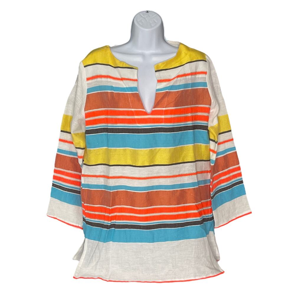 Lemlem Striped Tunic Long Sleeve Multi Color Small NWOT